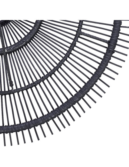 Abat jour original pour suspension 60 cm en Rotin Noir The Sky 