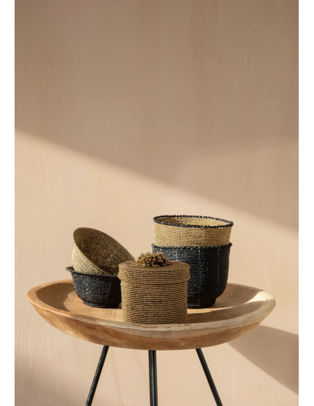 Panier de rangement original Bol 13x10 en Perle Noir The Beaded 