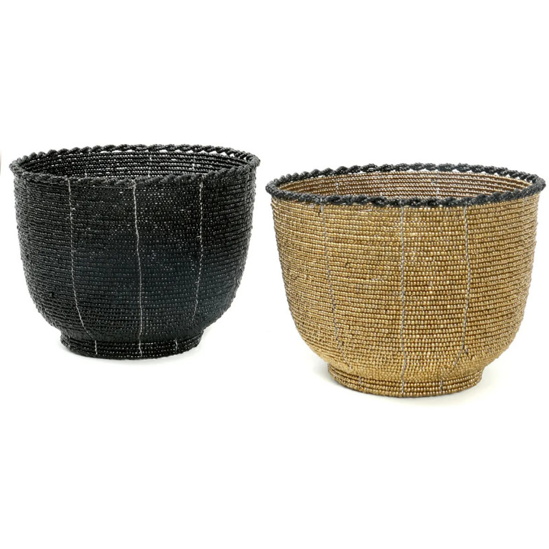 Panier de rangement original Bol 13x10 en Perle Noir The Beaded 