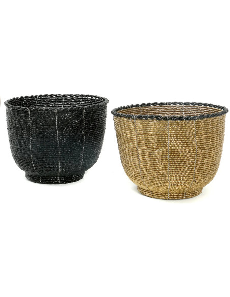 Panier de rangement original Bol 13x10 en Perle Noir The Beaded 