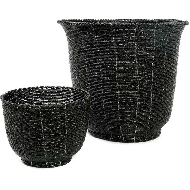 Panier de rangement original Bol 13x10 en Perle Noir The Beaded 