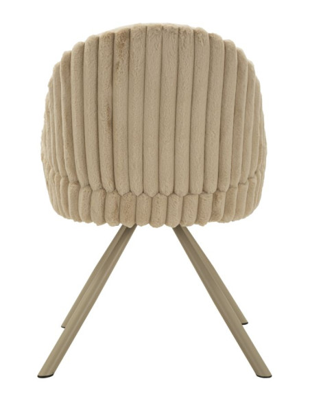 Lot de 2 Chaises salle à manger style moderne chic Tissu Métal Crème Bois MDF Stoccolma