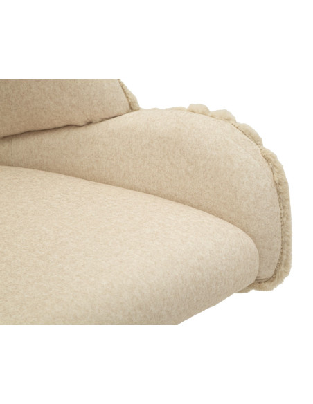 Lot de 2 Chaises salle à manger style moderne chic Tissu Métal Crème Bois MDF Stoccolma