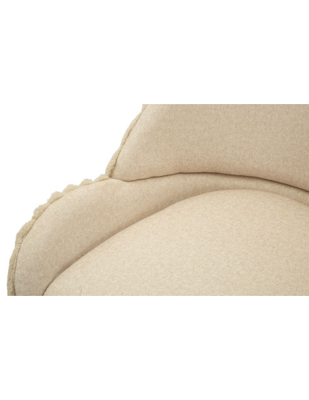 Lot de 2 Chaises salle à manger style moderne chic Tissu Métal Crème Bois MDF Stoccolma