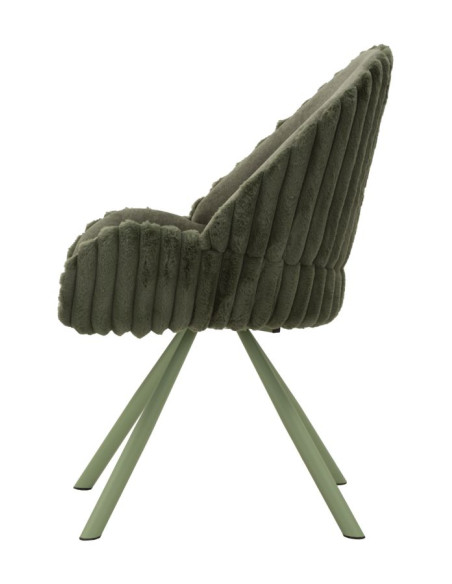 Lot de 2 Chaises salle à manger style moderne chic Tissu Métal Vert Bois MDF Stoccolma