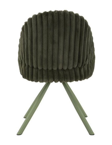 Lot de 2 Chaises salle à manger style moderne chic Tissu Métal Vert Bois MDF Stoccolma