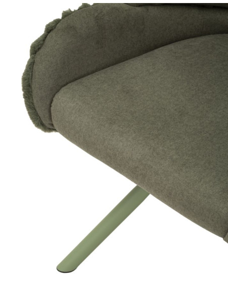 Lot de 2 Chaises salle à manger style moderne chic Tissu Métal Vert Bois MDF Stoccolma