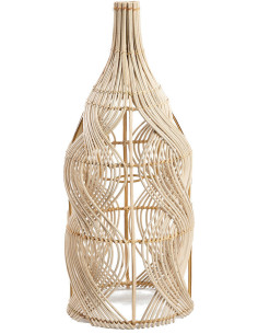 Abat-jour suspension bouteille en rotin naturel 20x20x55...