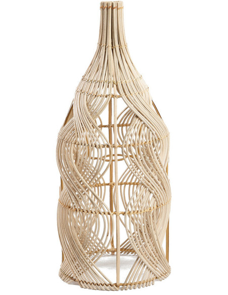 Abat-jour suspension bouteille en rotin naturel 20x20x55 cm The Garaffa