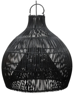 Abat-jour suspension cloche en rotin noir 55x55x55 cm The...