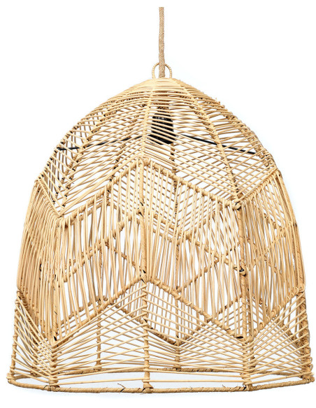 Abat jour original Cloche pour suspension 50 cm en Rotin Naturel The Bala