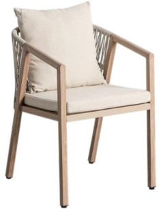 Lot de 4 Chaises de jardin design bord de mer Rotin...