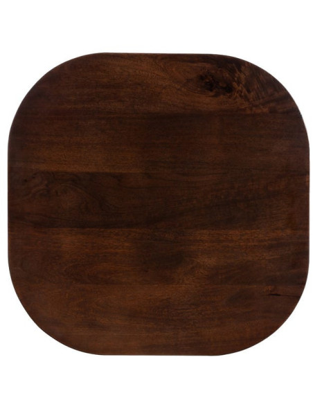 Table à manger moderne chic Carrée 4 personnes en Bois de manguier Marron foncé Nahira