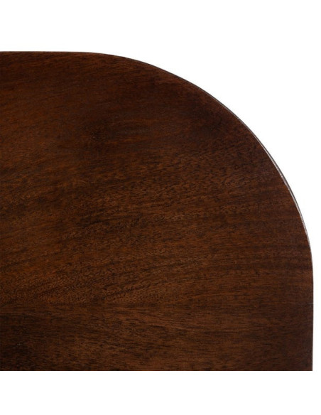 Table à manger moderne chic Carrée 4 personnes en Bois de manguier Marron foncé Nahira