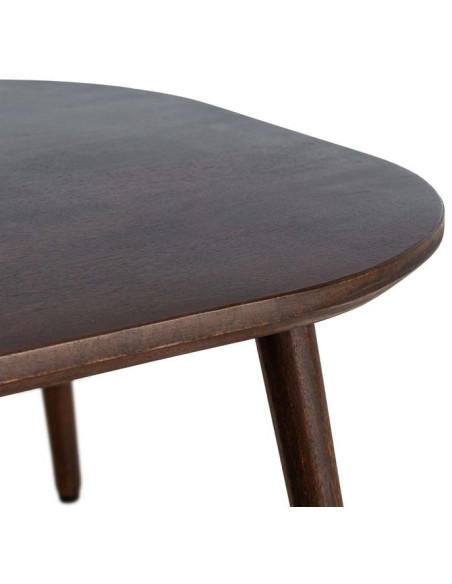 Table à manger moderne chic Carrée 4 personnes en Bois de manguier Marron foncé Nahira