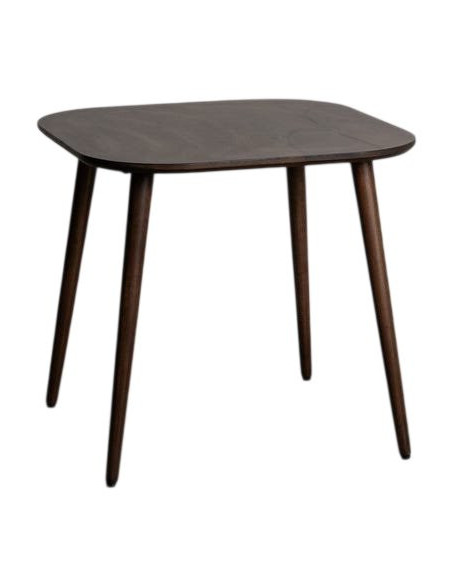 Table à manger moderne chic Carrée 4 personnes en Bois de manguier Marron foncé Nahira