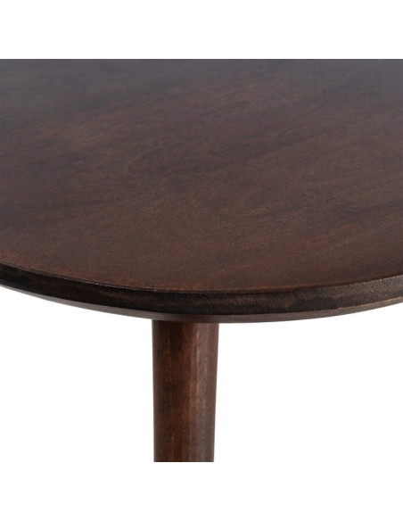 Table à manger moderne chic Carrée 4 personnes en Bois de manguier Marron foncé Nahira