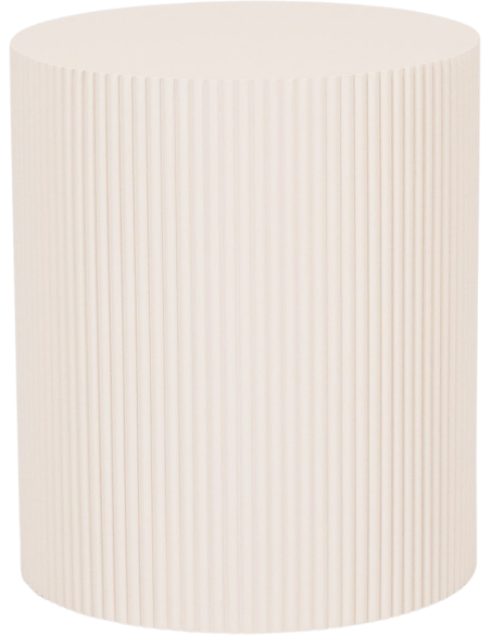 Table d’appoint cylindrique cannelée en MDF sable Ø39x45 cm Pillar
