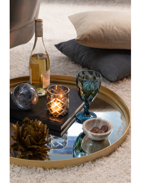 Miroir Mural Rond Elvis en Métal Doré Bord large - 2