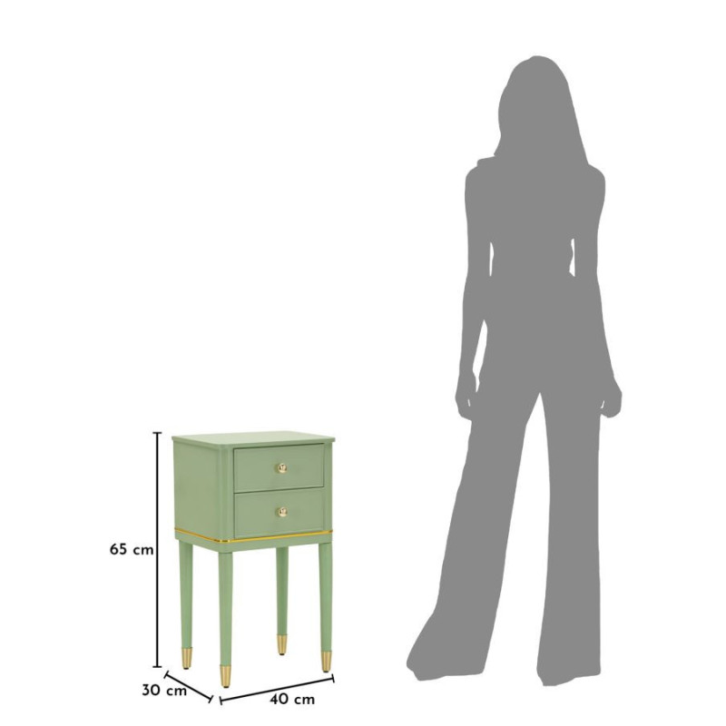 COMODINO CAMILLE VERDE CM 40X30X71 
