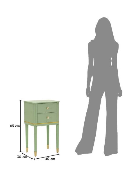 COMODINO CAMILLE VERDE CM 40X30X71 