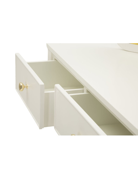 TOLETTA CAMILLE CON SPECCHIO E SGABELLO BIANCA CM 120X37X79-104X2,5X56-44X34X48 