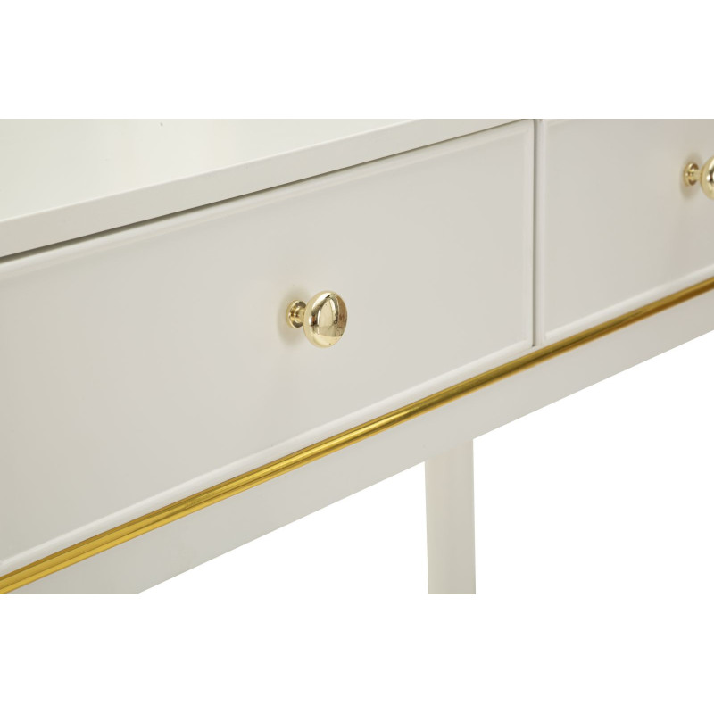 TOLETTA CAMILLE CON SPECCHIO E SGABELLO BIANCA CM 120X37X79-104X2,5X56-44X34X48 