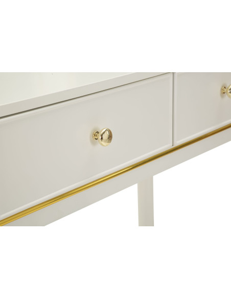 TOLETTA CAMILLE CON SPECCHIO E SGABELLO BIANCA CM 120X37X79-104X2,5X56-44X34X48 