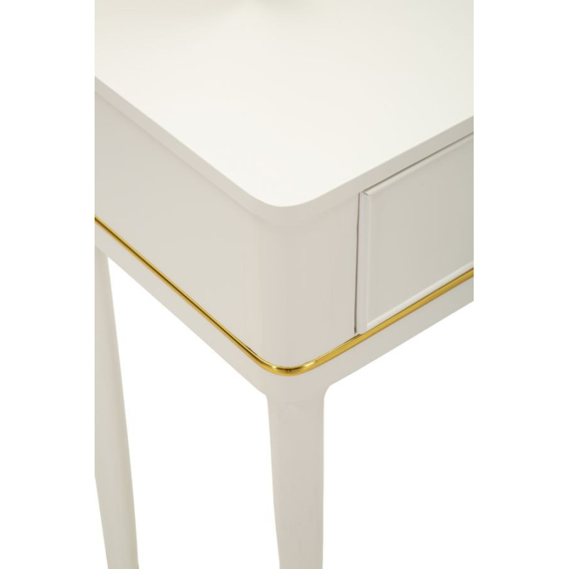 TOLETTA CAMILLE CON SPECCHIO E SGABELLO BIANCA CM 120X37X79-104X2,5X56-44X34X48 