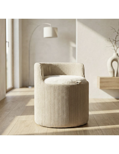 PUFF DA TOLETTA DUBLINO CON CONTENITORE CM Ø 47X53 
