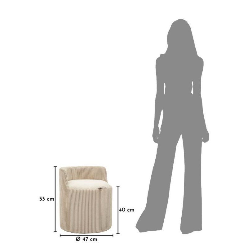 PUFF DA TOLETTA DUBLINO CON CONTENITORE CM Ø 47X53 