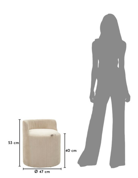 PUFF DA TOLETTA DUBLINO CON CONTENITORE CM Ø 47X53 