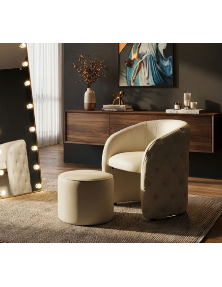 POLTRONA C/PUFF ZAGABRIA CM 76X75X80-Ø 47X35 