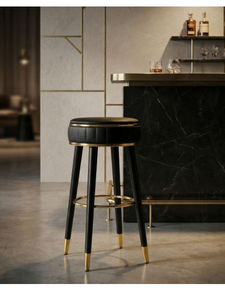 SGABELLO BAR LONDON NERO CM Ø 38X74 
