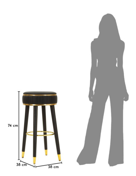 SGABELLO BAR LONDON NERO CM Ø 38X74 