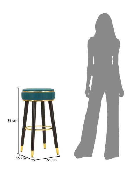 SGABELLO BAR LONDON VERDE CM Ø 38X74 