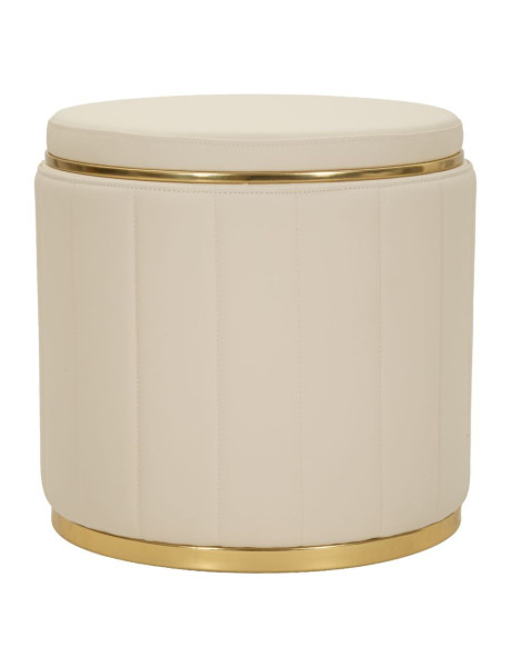 PUFF C/CONTENITORE LONDON CREMA CM Ø 46,5X44 