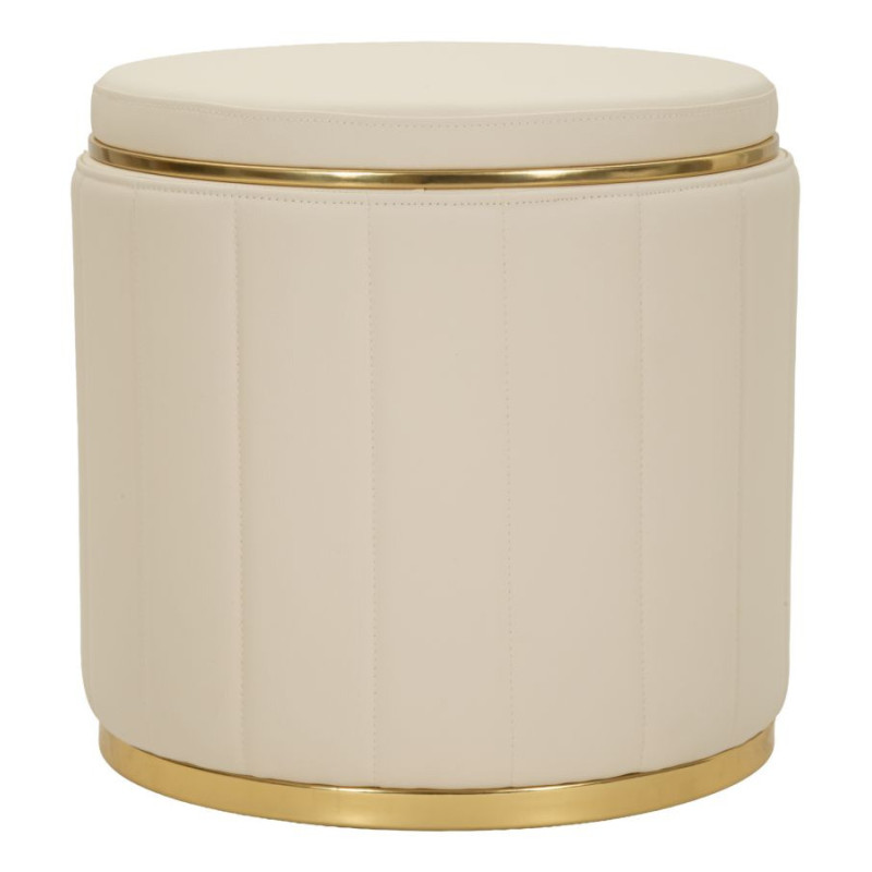 PUFF C/CONTENITORE LONDON CREMA CM Ø 46,5X44 