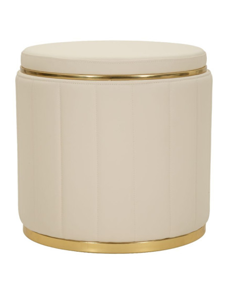 PUFF C/CONTENITORE LONDON CREMA CM Ø 46,5X44 