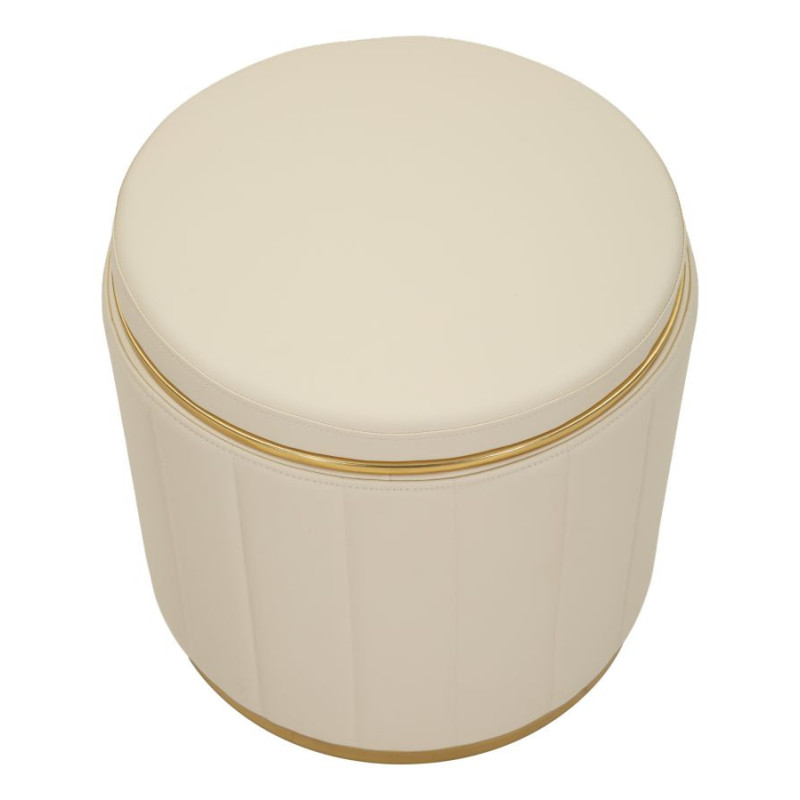 PUFF C/CONTENITORE LONDON CREMA CM Ø 46,5X44 