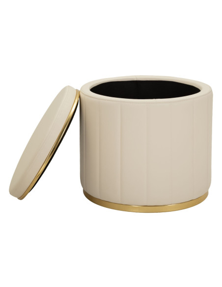 PUFF C/CONTENITORE LONDON CREMA CM Ø 46,5X44 