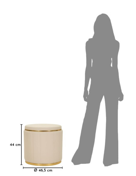 PUFF C/CONTENITORE LONDON CREMA CM Ø 46,5X44 