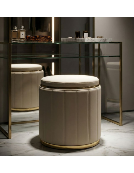PUFF C/CONTENITORE LONDON CREMA CM Ø 46,5X44 
