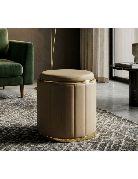 PUFF C/CONTENITORE LONDON MARRONE CM Ø 46,5X44 