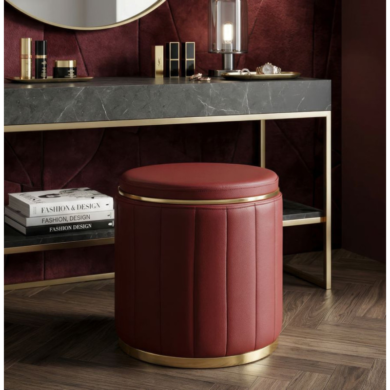 PUFF C/CONTENITORE LONDON ROSSO CM Ø 46,5X44 