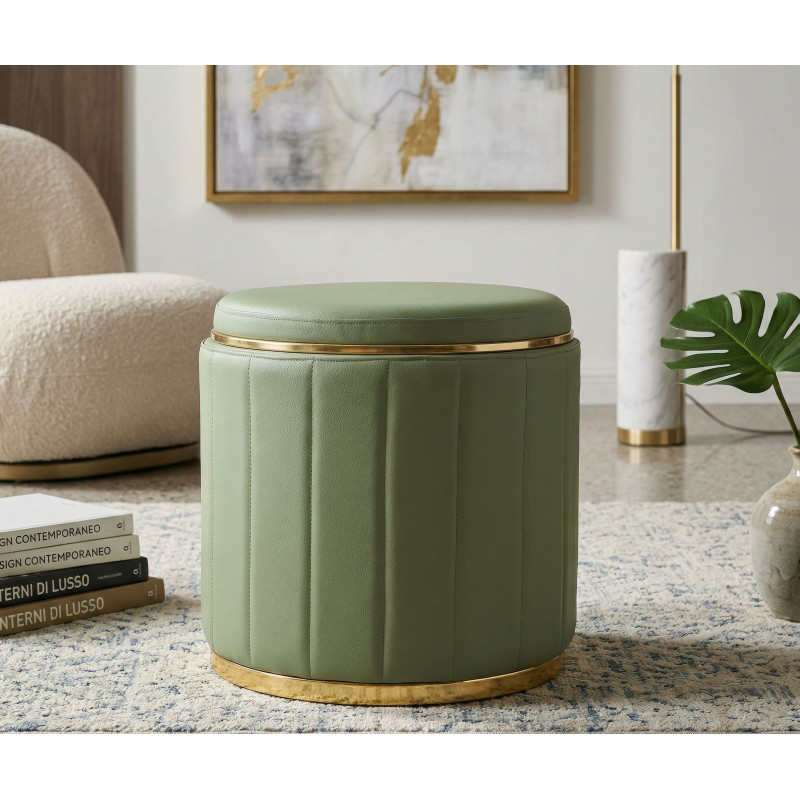 PUFF C/CONTENITORE LONDON VERDE CM Ø 46,5X44 
