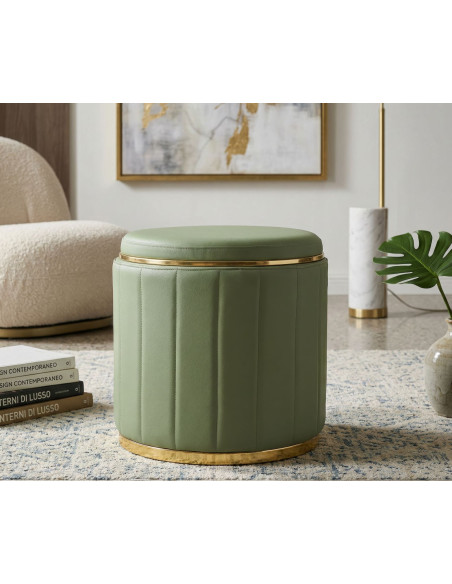 PUFF C/CONTENITORE LONDON VERDE CM Ø 46,5X44 