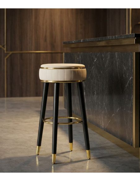 SGABELLO BAR LONDON CREMA CM Ø 38X74 