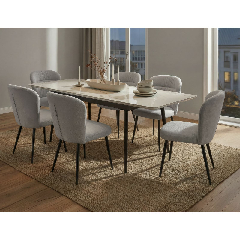 TAVOLO DA PRANZO ALLUNGABILE MATT CM 120X80X75 (APERTO CM 155X80X75) 