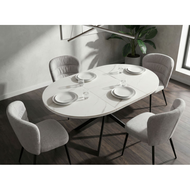 TAVOLO DA PRANZO ALLUNGABILE MARTIN CM Ø 100X78 (APERTO CM 140X100X78) 